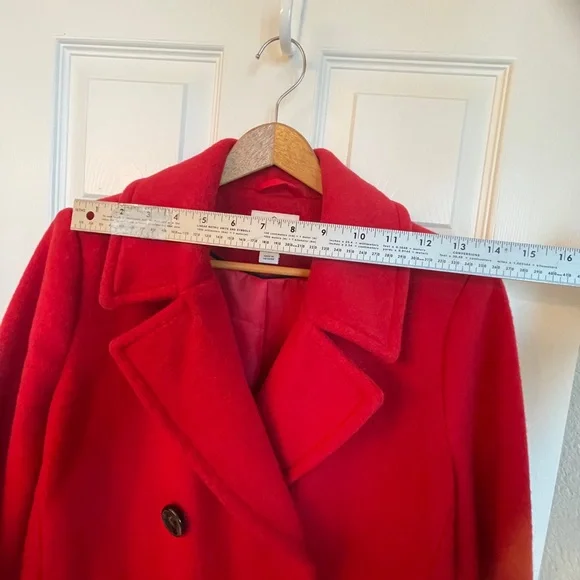 St. John's Bay Red Wool-Blend Peacoat – Size Large - Picture 6 of 13